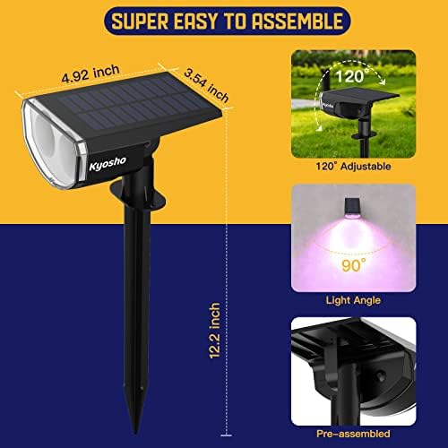 Solar Lights Outdoor Waterproof, Landscape Spotlights 4 Pack, alternate view 6