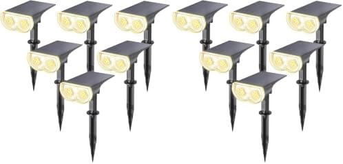 Solar Lights Outdoor Waterproof LED Spotlights Warm White 12 Pack