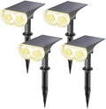 Solar Lights Outdoor Waterproof LED Spotlights Warm White 4 Pack