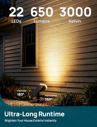 Solar Lights Outdoor Waterproof LED Spotlights Warm White 4 Pack, alternate view 5