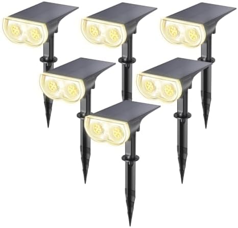 Solar Lights Outdoor Waterproof LED Spotlights Warm White 6 Pack
