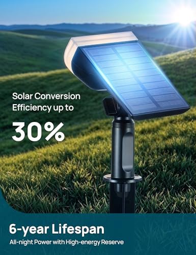 Solar Lights Outdoor Waterproof LED Spotlights Warm White 6 Pack, alternate view 3