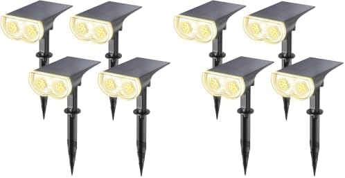 Solar Lights Outdoor Waterproof LED Spotlights Warm White 8 Pack