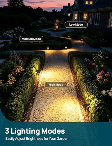 Solar Lights Outdoor Waterproof LED Spotlights Warm White 8 Pack, alternate view 2