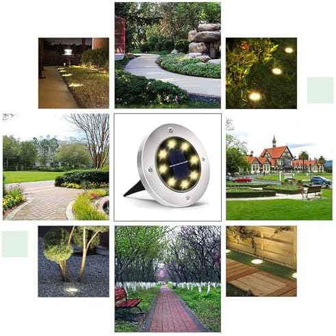 Solar Lights Outdoor Waterproof, Warm White, 12 Pack Ground Lights in Warm White, alternate view 6