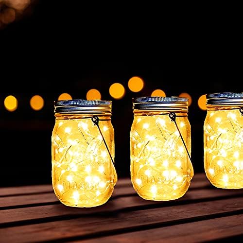 Solar Mason Jar Lights Lids, 12 Pack 30 Led Fairy Lights(Jars Not Included), Outdoor Hanging Mason Jar Solar, alternate view