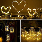 Solar Mason Jar Lights Lids, 12 Pack 30 Led Fairy Lights(Jars Not Included), Outdoor Hanging Mason Jar Solar, alternate view