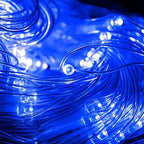 Solar Net Lights Outdoor Mesh 100LED String Christmas Lights (Blue) in Blue, alternate view 3