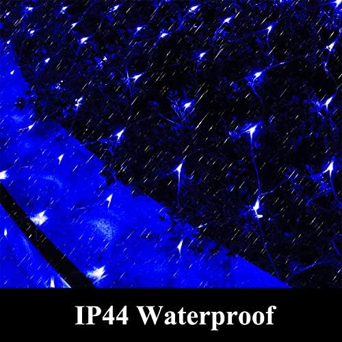 Solar Net Lights Outdoor Mesh 100LED String Christmas Lights (Blue) in Blue, alternate view 4
