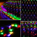 Solar Net Lights Outdoor Mesh 100LED String Christmas Lights (Colorful), alternate view 2