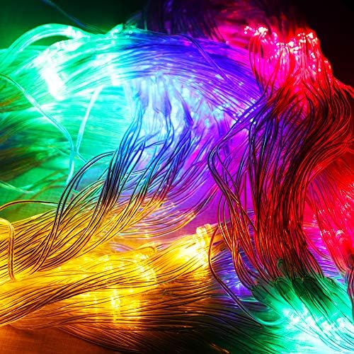 Solar Net Lights Outdoor Mesh 100LED String Christmas Lights (Colorful), alternate view 3