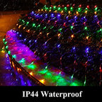 Solar Net Lights Outdoor Mesh 100LED String Christmas Lights (Colorful), alternate view 4