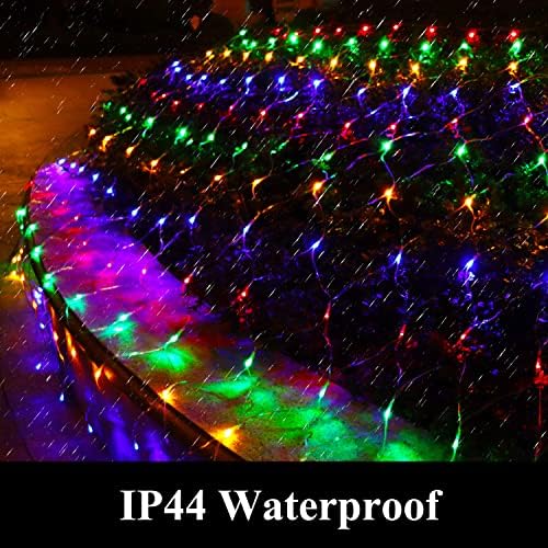 Solar Net Lights Outdoor Mesh 100LED String Christmas Lights (Colorful), alternate view 4