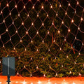 Solar Net Lights Outdoor Mesh 100LED String Christmas Lights (Orange) in Orange