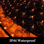 Solar Net Lights Outdoor Mesh 100LED String Christmas Lights (Orange) in Orange, alternate view 4