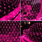 Solar Net Lights Outdoor Mesh 100LED String Christmas Lights (Pink) in Pink, alternate view 2