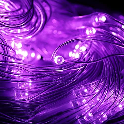 Solar Net Lights Outdoor Mesh 100LED String Christmas Lights (Purple), alternate view 3