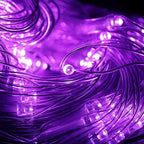 Solar Net Lights Outdoor Mesh 100LED String Christmas Lights (Purple), alternate view 3