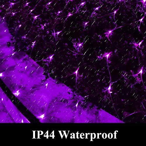 Solar Net Lights Outdoor Mesh 100LED String Christmas Lights (Purple), alternate view 4