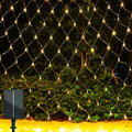 Solar Net Lights Outdoor Mesh 100LED String Christmas Lights (Warm White) in Warm White