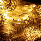 Solar Net Lights Outdoor Mesh 100LED String Christmas Lights (Warm White) in Warm White, alternate view 3