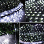 Solar Net Lights Outdoor Mesh 100LED String Christmas Lights (White) in White, alternate view 2