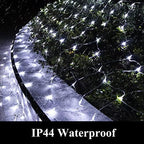 Solar Net Lights Outdoor Mesh 100LED String Christmas Lights (White) in White, alternate view 4