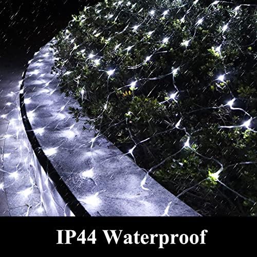 Solar Net Lights Outdoor Mesh 100LED String Christmas Lights (White) in White, alternate view 4