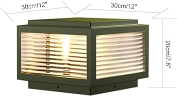 Solar Outdoor Post Light 12X12in, Dusk Till Dawn Solar Stainless Steel Column Light,0-Electricity Cost Column, alternate view