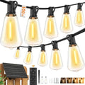 Solar Outdoor String Lights Waterproof, 100FT Remote Control LED Outside Lights with Shatterproof Bulbs