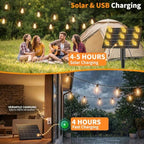 Solar Outdoor String Lights Waterproof, 100FT Remote Control LED Outside Lights with Shatterproof Bulbs, alternate view 2