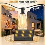 Solar Outdoor String Lights Waterproof, 100FT Remote Control LED Outside Lights with Shatterproof Bulbs, alternate view 6