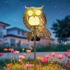 Solar Owl Garden Light Glowing Eye Outdoor Decor