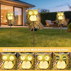 Solar Owl Garden Light Glowing Eye Outdoor Decor, alternate view 3
