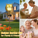 Solar Owl Garden Light Glowing Eye Outdoor Decor, alternate view 5