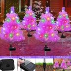 Solar Pink Christmas Tree Garden Stake 4 Pack Outdoor Christmas Tree Yard, alternate view 4