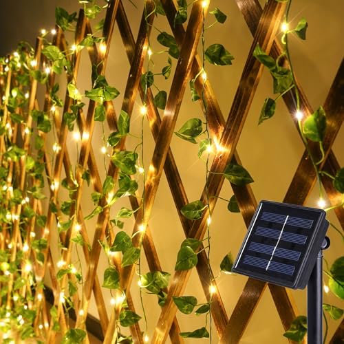Solar Pothos String Lights 33ft 100LED Vines with Lights Warm White in Pothos
