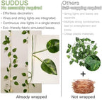 Solar Pothos String Lights 33ft 100LED Vines with Lights Warm White in Pothos, alternate view 3