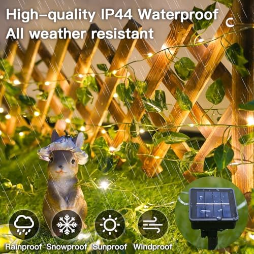 Solar Pothos String Lights 33ft 100LED Vines with Lights Warm White in Pothos, alternate view 4
