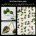 Solar Pothos String Lights 33ft 100LED Vines with Lights Warm White in Pothos, alternate view 6