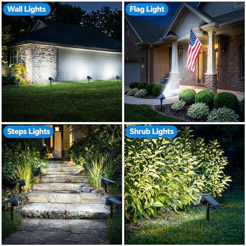 Solar Spot Lights Outdoor, 3 Modes 2-in-1 IP65 Waterproof 6 Pack Spotlights, alternate view 3