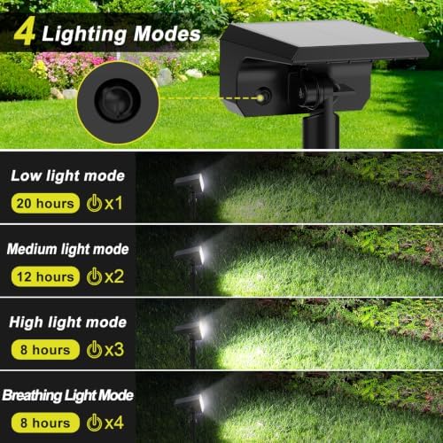 Solar Spot Lights Outdoor, [8 Pack/75LED] 2-in-1 Solar Landscape Spotlights, 4 Lighting Modes Solar Garden, alternate view 2