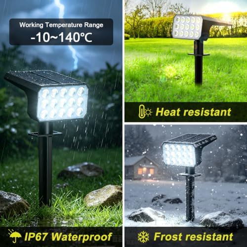 Solar Spot Lights Outdoor, [8 Pack/75LED] 2-in-1 Solar Landscape Spotlights, 4 Lighting Modes Solar Garden, alternate view 5