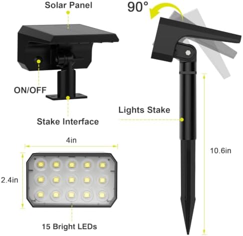 Solar Spot Lights Outdoor, 8 Pack Multicolor Outdoor Solar Lights for Yard, 4 Lighting Mode Solar Landscape, alternate view 7