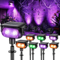 Solar Spot Lights Outdoor, 8 Pack RGB Halloween Landscape Lighting