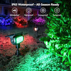 Solar Spot Lights Outdoor, 8 Pack RGB Halloween Landscape Lighting, alternate view 5