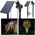 Solar Spot Lights Outdoor, Adjustable Beam Focus Uplights for Trees, Waterproof Separate Panel Bright Spotlight