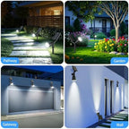 Solar Spot Lights Outdoor Cool White, 1000LM Big Adjustable Solar Lights Outdoor Waterproof, 2-in-1 Bright Solar, alternate