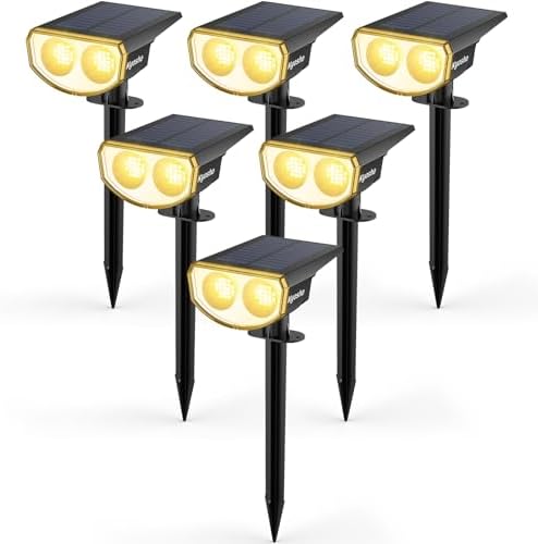 Solar Spot Lights Outdoor, IP67 Waterproof 38 LED Solar Powered Landscape Spotlights for Yard, Garden, Driveway