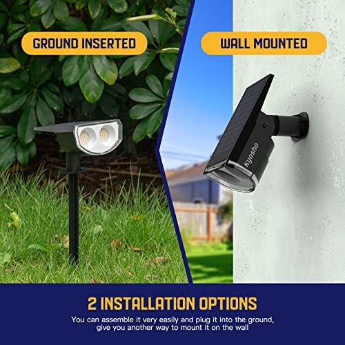 Solar Spot Lights Outdoor, IP67 Waterproof 38 LED Solar Powered Landscape Spotlights for Yard, Garden, Driveway, alternate